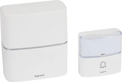 Image de Kit Carillon Et Sonnette Sans Fil Simple Alimentation Par Piles Sérénité Aluminium - Legrand