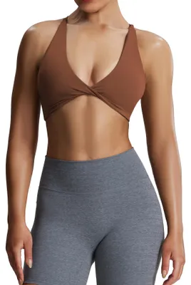 Produktbild von Aoxjox Damen Workout Sport BHS Fitness Rückenfrei Gepolstert Sienna Low Impact B
