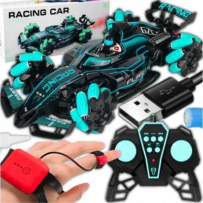 Produktbild von RC Drift Auto 1:12 4WD mit LED, Nebeleffekt und 2,4 GHz Fernsteuerung, Stunt Car mit USB-Akku für Kinder