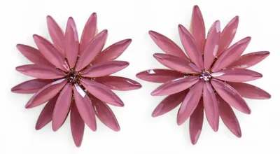 Imagen del producto de Pendientes de Cristal Vintage - Flores - Cuarzo Rosa