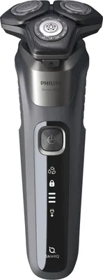 Produktbild von PHILIPS Herrenrasierer Series 5000 S5587/10 (LED-Display, Steel-Precision-Klingen, 360-Grad-Scherköpfe, Akku, nass-trocken, Dusche, SkinIQ)