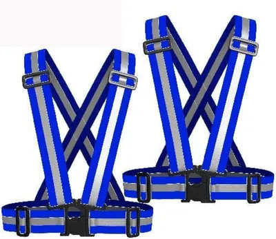Image de Gilet de sécurité Jumada - Gilet sans manches - Gilet de course - Réfléchissant - Bleu - Taille unique - 1 pièce