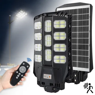 Obrázek produktu pro UISEBRT Solární světlo Solární pouliční lampa pro venkovní prostory s dálkovým ovládáním - 400W super jasná LED dioda pro zahradu, terasu a příjezdovou cestu
