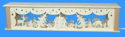 Produktbild von Schwibbogenerhöhung mit Waldtieren und Beleuchtung BxHxT 52x10x10cm NEU
