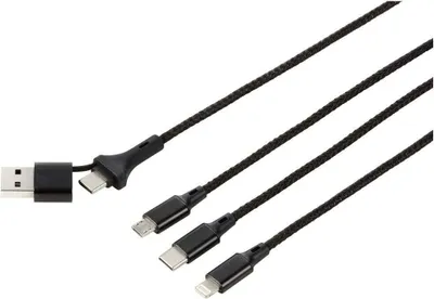 Produktbild von Renkforce USB-Ladekabel USB 2.0 USB-A Stecker, USB-C® Stecker, USB-Micro-B Stecker, Apple Lightning Stecker, USB-C® Ste
