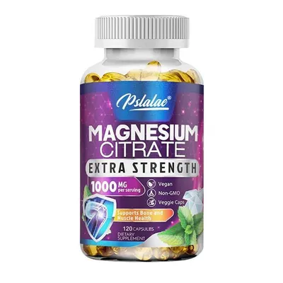 Image de Magnésium Citrate 1000mg (120 gélules) Complément alimentaire, muscles, nerfs, fatigue, digestion, brûlures d'estomac, santé cardiaque