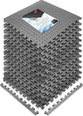 Produktbild von Übung Schaumstoff Bodenmatte - Puzzle Gummi Kissen Gym Matten für Fitness Sport Workout 60 cm x 60 cm - 12 Stück