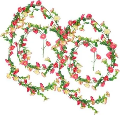 Produktbild von 2 Stück Rosa Künstliche Blumen Gänseblümchen Blumengirlande Deko 2.1 M Kunstblumen Girlande Blumenranken Künstlich blumenkette für Hochzeit Garten Zimmer Party Bogen Wand Frühling Deko