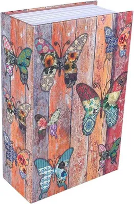 Zdjęcie produktu dla Skrzynka na biżuterię i pieniądze, 18 x 115 x 55 cm, do domu i biura, z motywem motyla