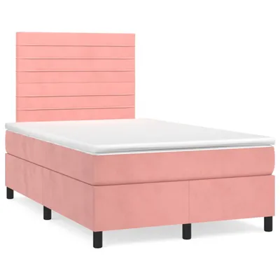 Produktbild von vidaXL Boxspringbett mit Matratze Rosa 120x200 cm Samt