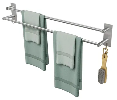 Handtuchhalter 80 cm, SUS304 Edelstahl, selbstklebend, 2 Haken