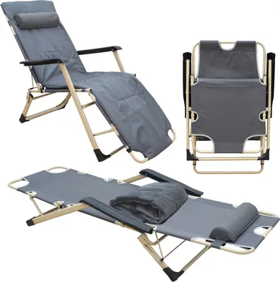 Produktbild von Liegestuhl Campingliege 178 cm Sonnenliege Gartenliege Liege Strandliege Stuhl