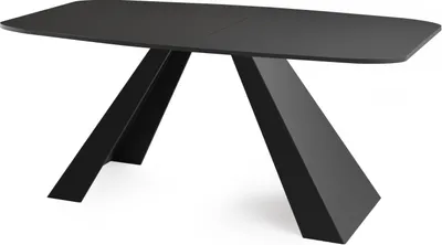 Obrázek produktu pro Jídelní stůl Monte v moderním stylu, Obdélníkový stůl - Rozkládací ze 160 cm na 200 cm, Kovové nohy s práškovým nástřikem - 160 x 80 cm - Černá barva