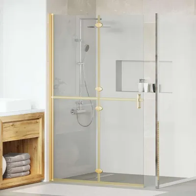 Produktbild von "Schlussverkauf" Glas-Dusche-Wand - MODERNE Walk-In Duschwand Gold 90x6.5x190 cm C16532
