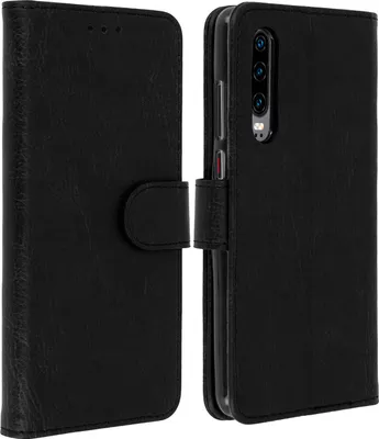 Obrázok produktu pre Avizar, flipové puzdro s chlopňou, Imitácia kože pre Huawei P30, čierne