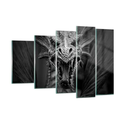 Produktbild von Bilder auf glas - Drache Kreatur Waage - 150x100cm - Glasbilder - Wandbilder - Kunstdruck - zum Aufhängen bereit - Wanddekoration aus Glas - Glas Bilder - Wandbild auf Glas - 5 Teile - GEG150x100-0245