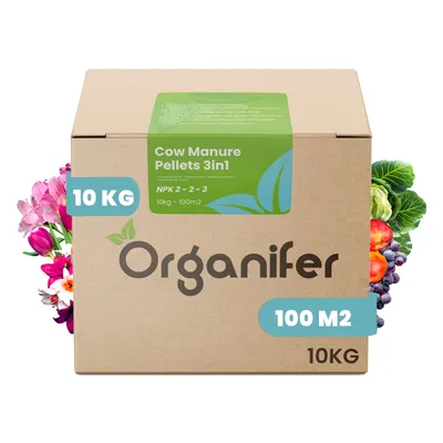 Zdjęcie produktu dla Granulki z Obornika Krowiego 3w1 (10 kg – na 100 m2) - Organifer
