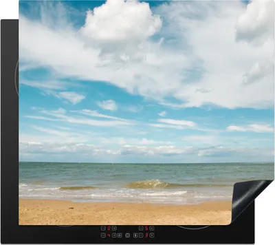 Produktbild von KitchenYeah© Herdabdeckplatte Strand - Sommer - Wolken , 60x52cm, Küche Deko, Glaskeramikkochfeld Herdabdeckung, Abdeckplatte fùr Kochfeld
