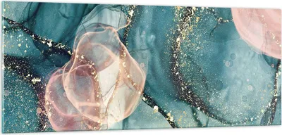 Produktbild von Bilder auf glas - Einteilig - Flüssigkeit Gold Rosa - 100x40cm - Glasbilder - Wandbilder - Bilder - zum Aufhängen bereit - Wanddekoration aus Glas - Glas Bilder - Wandbild auf Glas - GAB100x40-4817