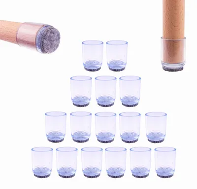 Image de 16 protections pour pieds de chaise, rondes, de 20 mm de diamètre