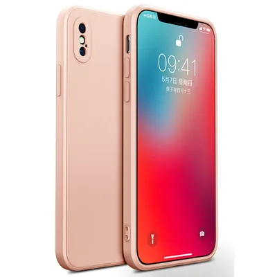 Obrázek produktu pro iPhone X Pouzdro, Tekuté Silikonové Gumové Pouzdro, Nárazuvzdorné a Odolné proti Poškrábání pro iPhone X Růžový