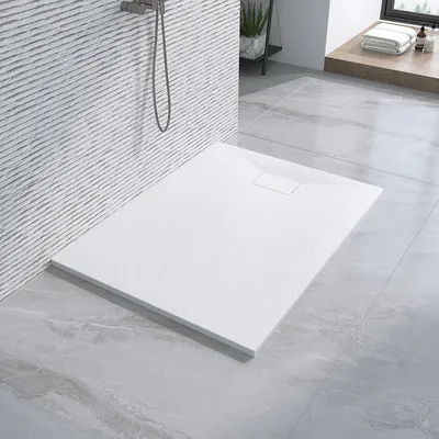 Produktbild von SMC Duschwanne Duschtasse 100x90cm mit Anti-Rutsch Oberfläche, rechteckig weiß zuschneidbar