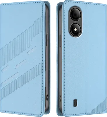 Obrázek produktu pro Pouzdro pro ZTE Blade A33S,Polyuretankožené peněženkové pouzdro s přihrádkou na karty a funkcí stojánku Hellblau
