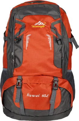 Produktbild von Trekkingrucksack, 60L Wanderrucksack, Wasserabweisender Outdoor Reiserucksack, Camping-Rucksack, Tagesrucksack, Orange