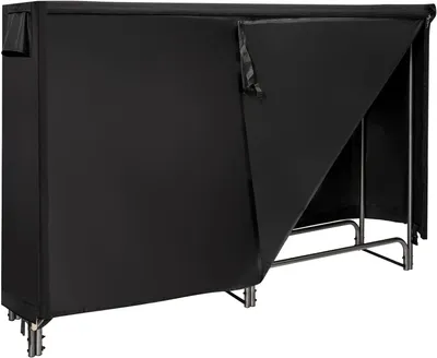 Produktbild von GOPLUS Kaminholzregal, Feuerholzregal mit wasserdichter Abdeckung Brennholzregal aus Metall mit erhöhen Beine, Kaminholzhalter für Indoor & Outdoor (Länge 184cm)