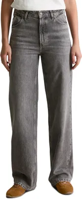 Productafbeelding van Marc O'Polo denim dames jeans, high waist, wijde pijpen, grijs (medium grijs, multicolor)