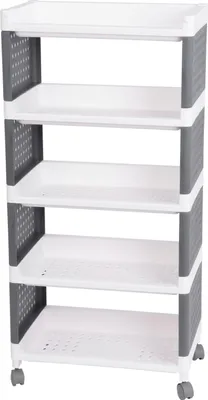 Immagine prodotto di Scaffale MagicHome Rolly, plastica, 5 ripiani, 49x29x97 cm, su ruote