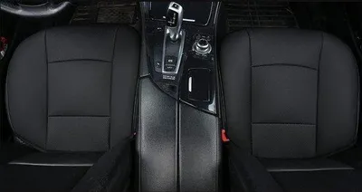 Image de Protection universelle en deux parties pour sièges de voiture sans dossier, en similicuir, noir, 90 x 53 x 52 cm