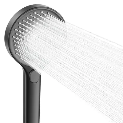 Zdjęcie produktu dla Głowica prysznicowa, duża (130 mm), z 3 trybami strumienia, oszczędzająca wodę, kolor czarny