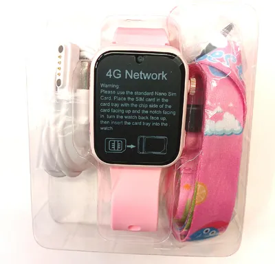 Produktbild von OKYUK 4G Kinder-Smartwatch GPS-Tracker Desktop-Stile Zwei-Wege-Anrufe Bildkompetenz SOS WLAN Rosa