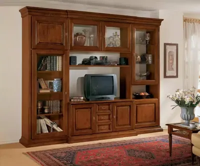 Zdjęcie produktu dla Meble do salonu meblościanka klasyczny włoski styl meble drewniane nowy