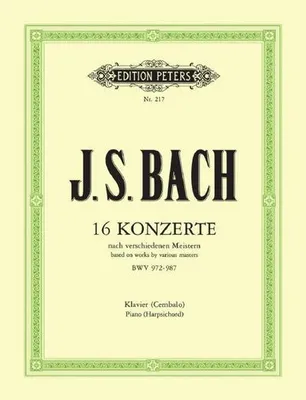 Image de 16 Transcriptions de concertos d'après divers compositeurs Bwv 972-987 pour clavier solo