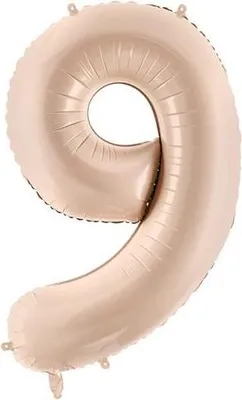 Obrázok produktu pre Fóliový balón s číslom "9", 72 cm, tmavo béžový