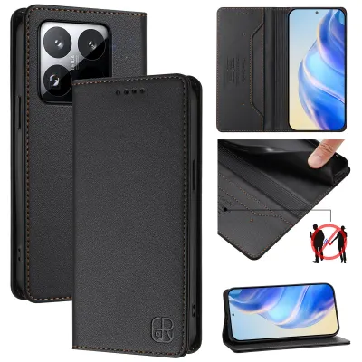 Produktbild von Lederhülle für Xiaomi 15T Hülle Flip Brieftasche Kartenfächern Ständer Schutzhülle Schwarz