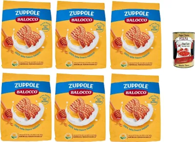 Produktbild von Balocco Zuppole Biscotti con latte italiano, Kekse mit italienischer Milch, biscuits cookies 100% Italienische Kekse 6x 700g + Italian Gourmet polpa 400g