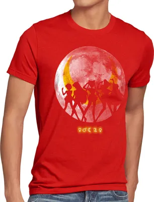 Produktbild von style3 Sailor Senshi T-Shirt Herren mond mondstein moon luna mars planet anime, Größe:4XL, Farbe:Rot