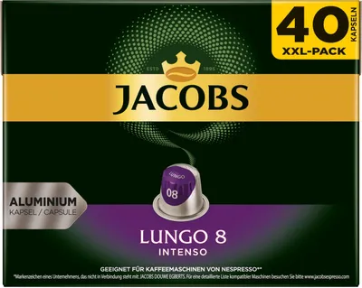 The image shows the front packaging of Jacobs coffee capsules.