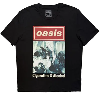 Produktbild von Oasis - "Cigarettes & Alcohol" T-Shirt für Herren/Damen Uni RO18108 (XL) (Schwarz)