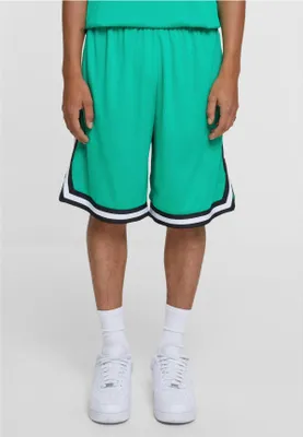 Produktbild von Urban Classics TB243 | Stripes Mesh Shorts S bis 3XL - Farbe: ferngreen/black/white - Größe: L