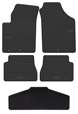 Productafbeelding van Rubberen automatten + tunnelmat voor Kia Picanto I 2003-2011 (hatchback) – 5-delig, zwart, op maat – Wielganizator SolidTread