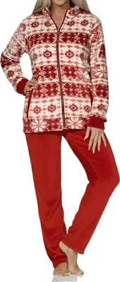 Produktbild von Normann Damen Hausanzug aus Freizeitanzug in Norweger Optik ; rot , 44