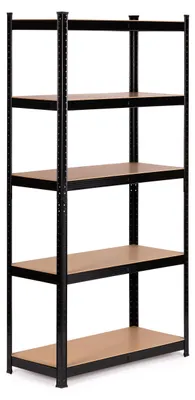 Zdjęcie produktu dla ModernHome G9040B, metalowa półka, 180x90x40 cm, 5 półek, udźwig 875 kg, kolor czarny
