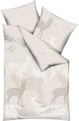 Produktbild von Kaeppel Bettwäsche Hirsche" natur 1x 135x200 cm + 1x 80x80 cm"