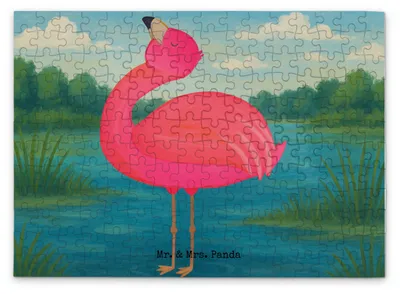 Produktbild von Mr. & Mrs. Panda Puzzle Flamingo Stolz Design 192 Teile - Weiß - Geschenk, Mama, 1000, Legespiel, Puzzlespiel, 300, Freundin, 1500, Tochter