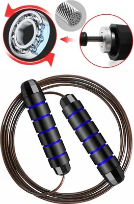 Obrázek produktu pro Švihadlo, švihadlo Speed Rope pro dospělé s kvalitními kuličkovými ložisky, nastavitelná délka, švihadlo s kuličkovými ložisky, protiskluzové rukojeti, švihadlo pro fitness a trénink (černé)