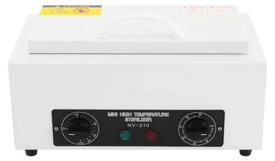 Produktbild von Nagelwerkzeug Sterilisator - Trockene Heißluft Sterilisatorbox - 2L Volumen - 50–220°C Temperaturregelung - 0–60 Min Timer - 300W 220V EU-Stecker - Tischgerät - Weiß